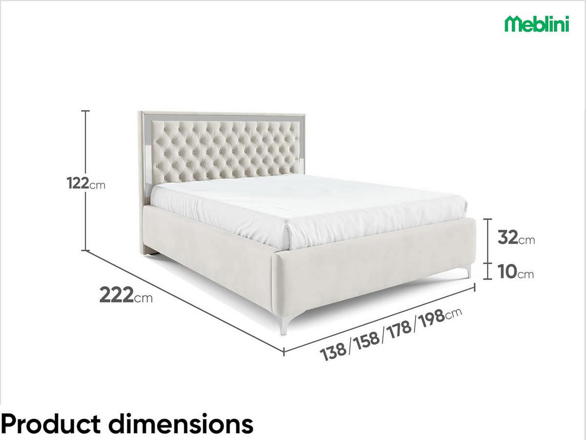 POLSTERBETT ARONA - Beige, Textil (120/200cm) - Meblini