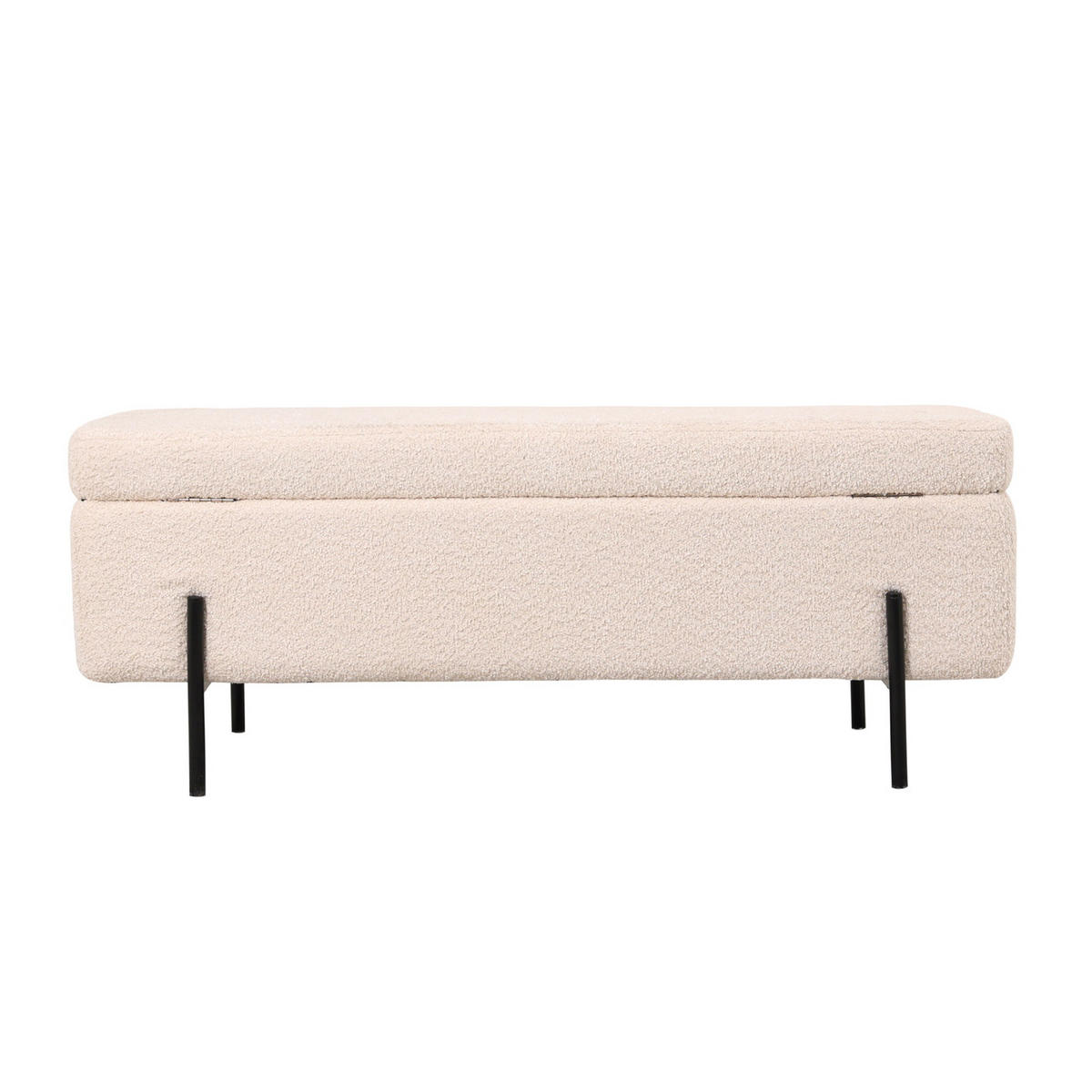 AUFBEWAHRUNGSBANK aus Bouclé, beige - Beige, Metall (110/40/45cm) - Giga Meubel