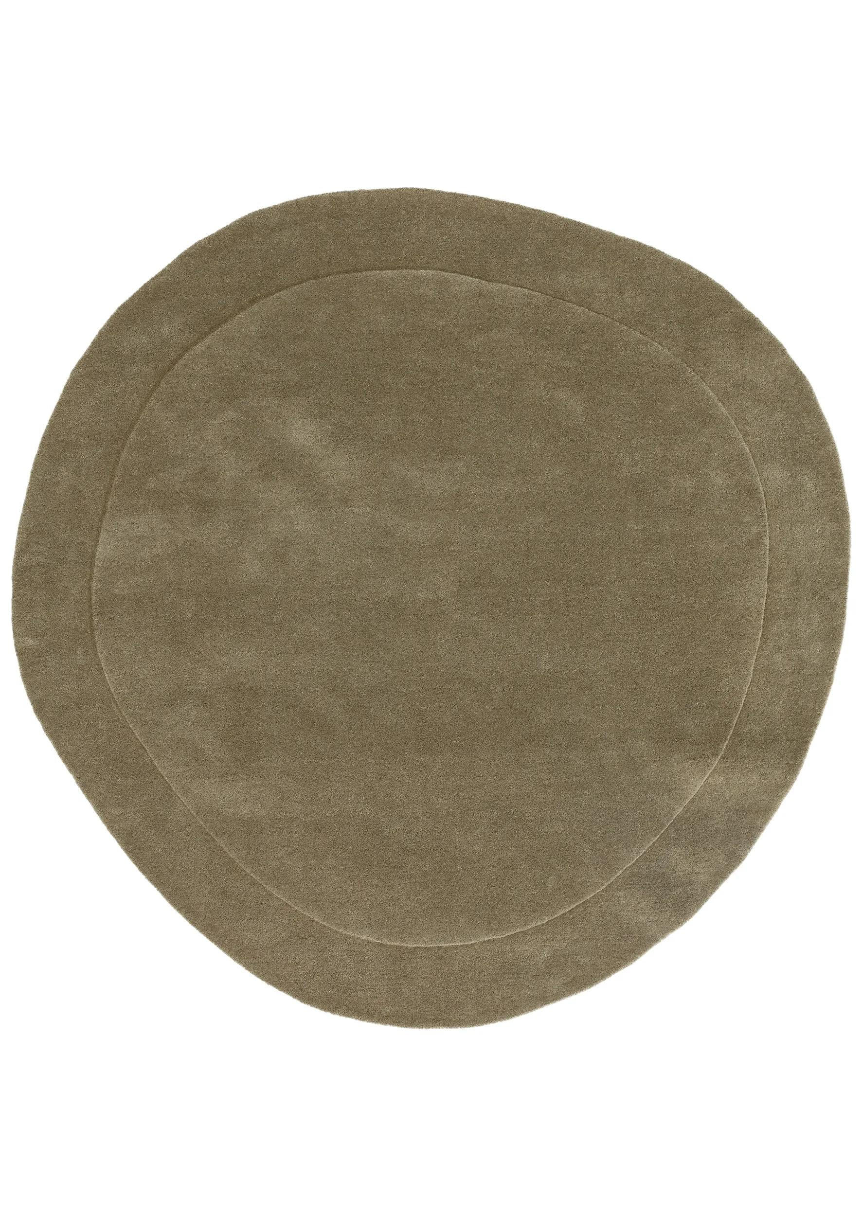 WOLLTEPPICH Shape Hellgrün ø 200 cm rund - Hellgrün, Textil (200/200cm) - benuta Pure