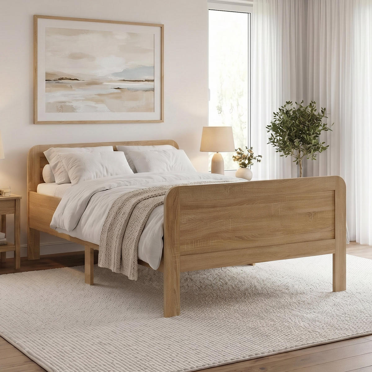 HOLZBETT 120/200 cm Natur - Braun, Holz (120/200cm) - Homestyle4u
