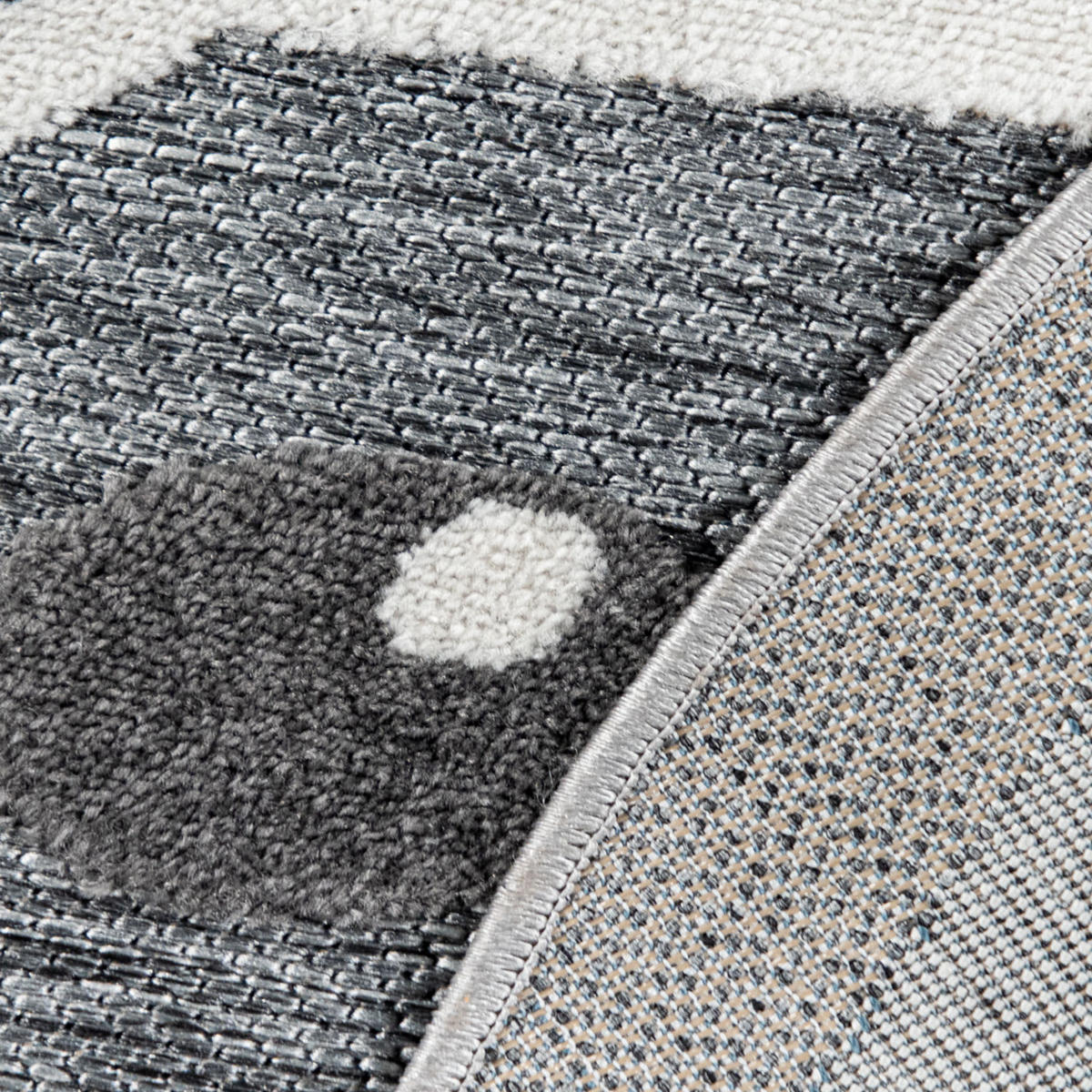 KINDERTEPPICH Löwe Kinderzimmer schmutzabweisend Grau Rund 120D - Grau, Textil (120/120cm) - KADIMA DESIGN