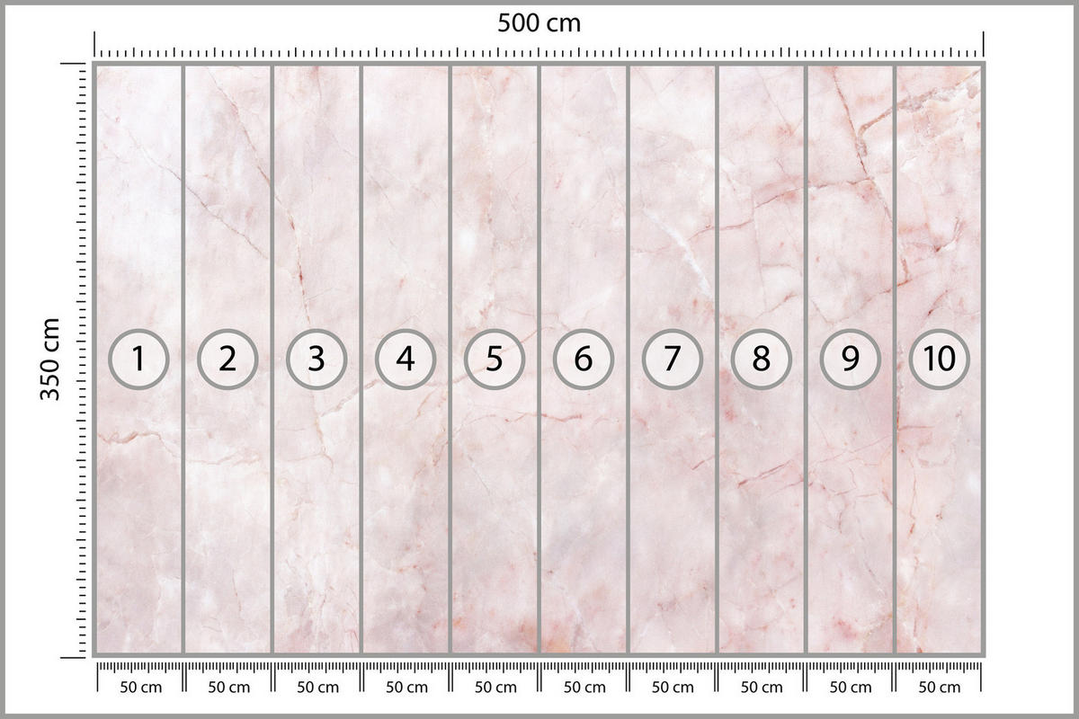 FOTOTAPETE Rosa Marmor Abstraktion Moderne Muster 500x350 - Rosa, Papier (500/350cm) - Muralo
