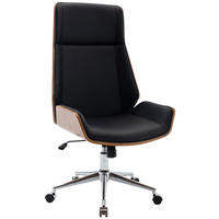 DREHSTUHL Lederlook walnuss/schwarz - Chromfarben/Walnussfarben, Textil/Metall (60/113/63cm) - CLP