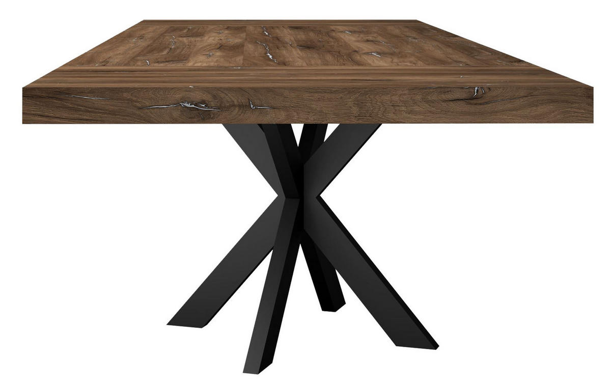 ESSTISCH Elgin 1 210-310x80x100 Metall+Holzwerkstoff Schwarz/Zinneiche - Mooreichefarben/Schwarz, Holzwerkstoff (210/100/80cm) - 58aufmkessel