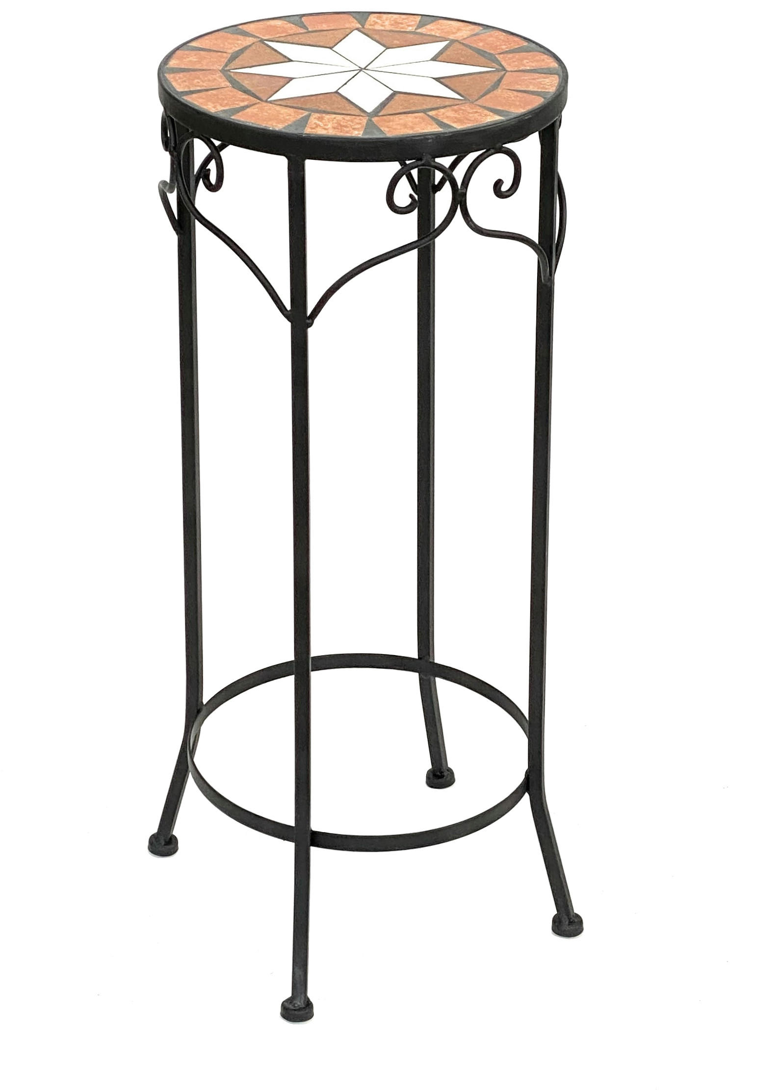 BLUMENHOCKER Merano 62 cm Rund 12011 - Schwarz, Metall (26/62/26cm) - DanDiBo