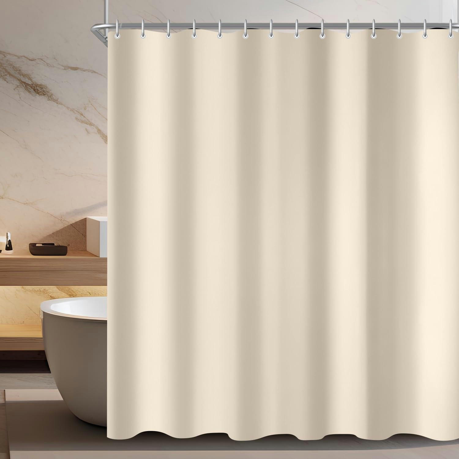 DUSCHVORHANG 100x170 cm Beige Wasserabweisend Beschwerter Saum - Beige, Textil (100/170cm)