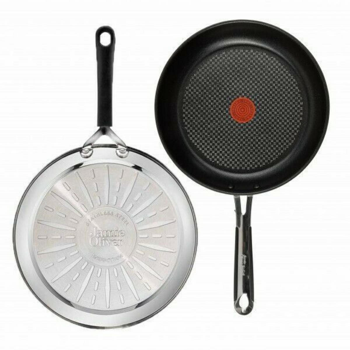 BRATPFANNENSET Jamie Oliver Schwarz 3-teilig 26 cm Antihaft Induktion - Silberfarben, Metall - Tefal