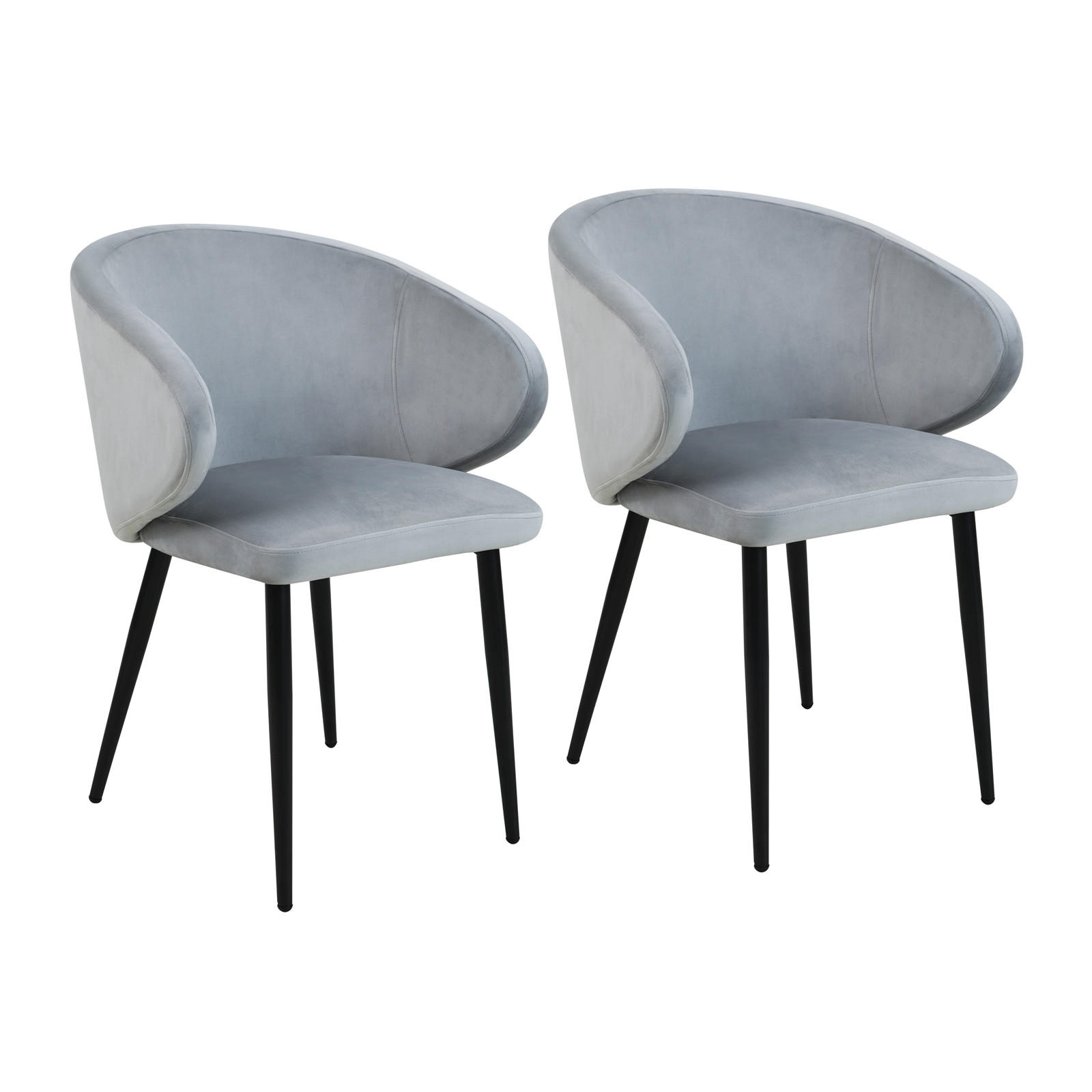 ESSZIMMERSTÜHLE AUDREY (2er Set) - Schwarz/Grau, Textil/Metall (57/77/56cm) - SVITA