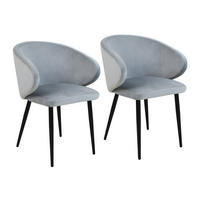 ESSZIMMERSTÜHLE AUDREY (2er Set) - Schwarz/Grau, Textil/Metall (57/77/56cm) - SVITA
