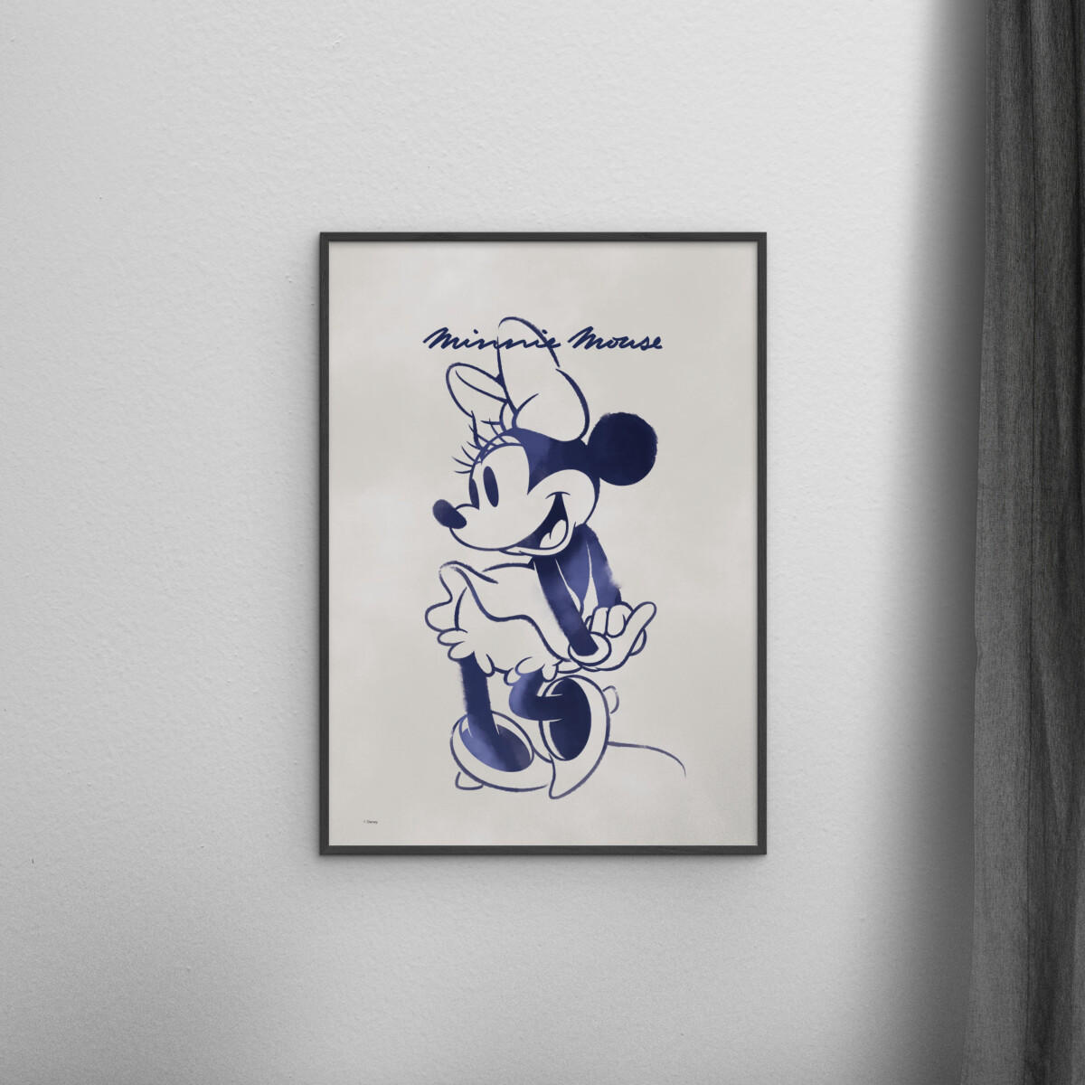 POSTER mit Rahmen Disney - Disney - Minnie Mouse Blue - Blau/Schwarz, Holz/Papier (30/40cm) - Poster&Frame
