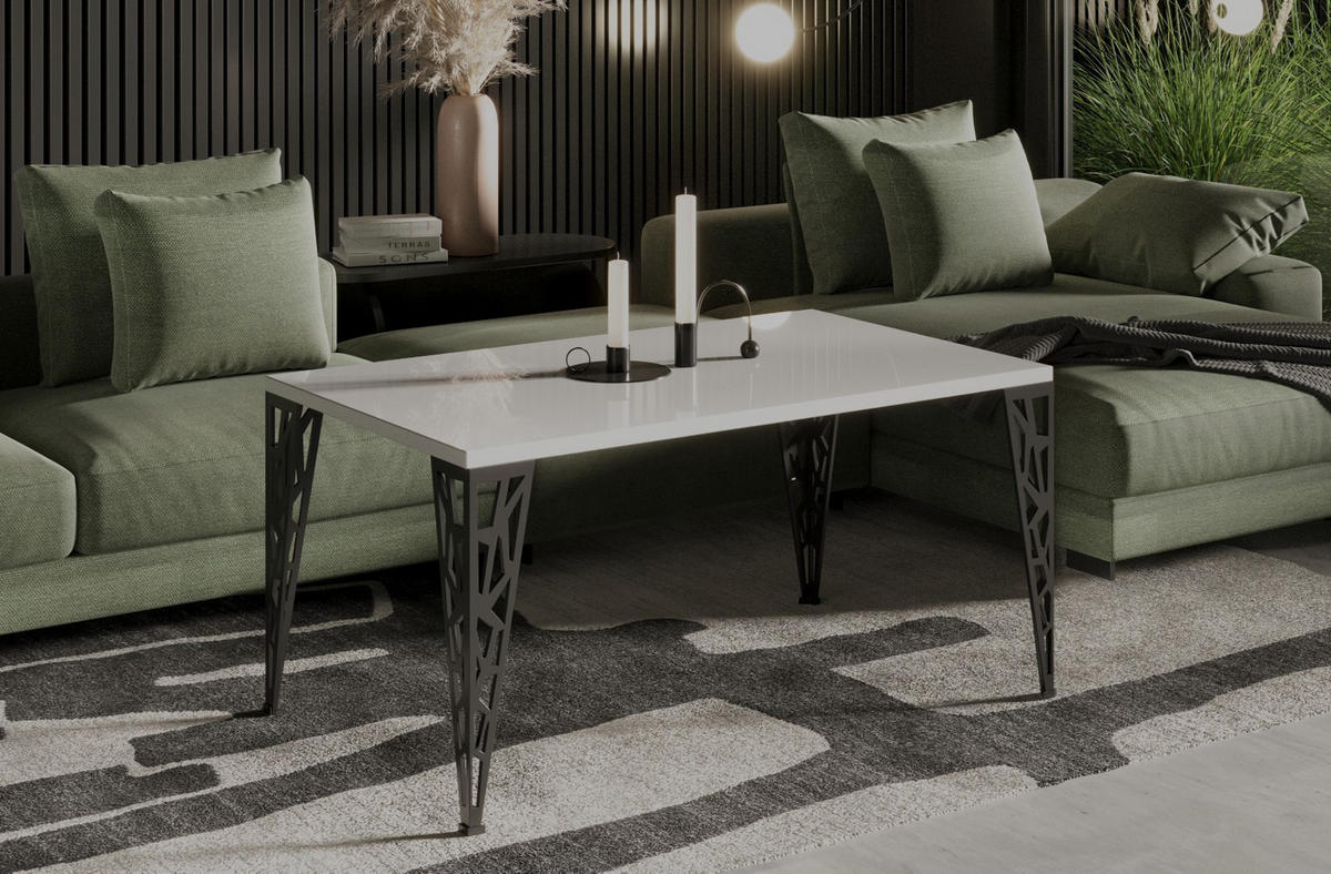 COUCHTISCH Monza - Weiß Hochglanz, Holzwerkstoff (100/60/51cm) - Endo-Moebel