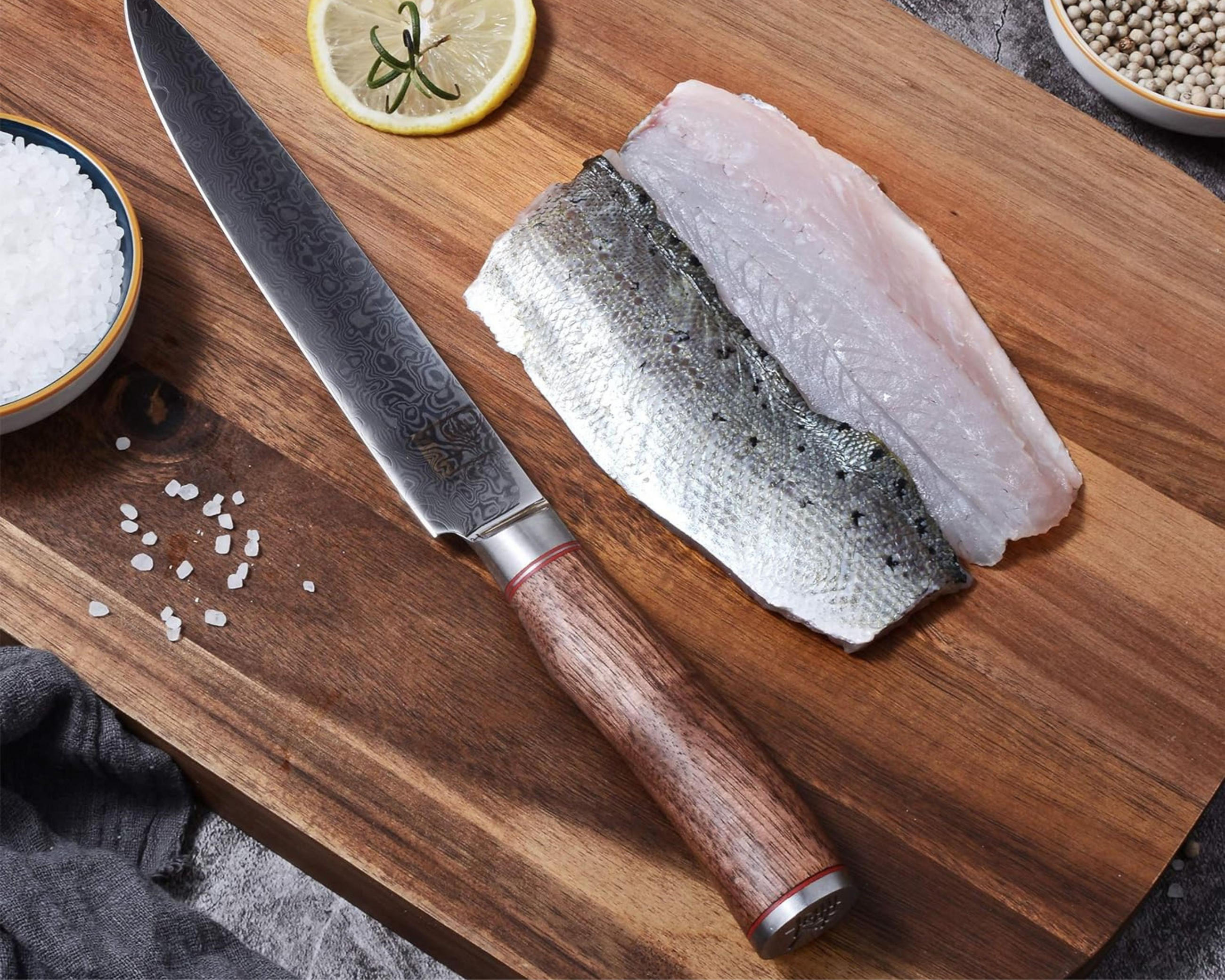 Thumbnail - Zayiko Fleischmesser, Nussbaum, Holz, Metall, Echtholz, 34 cm, Kochen, Küchenmesser, Fleischmesser