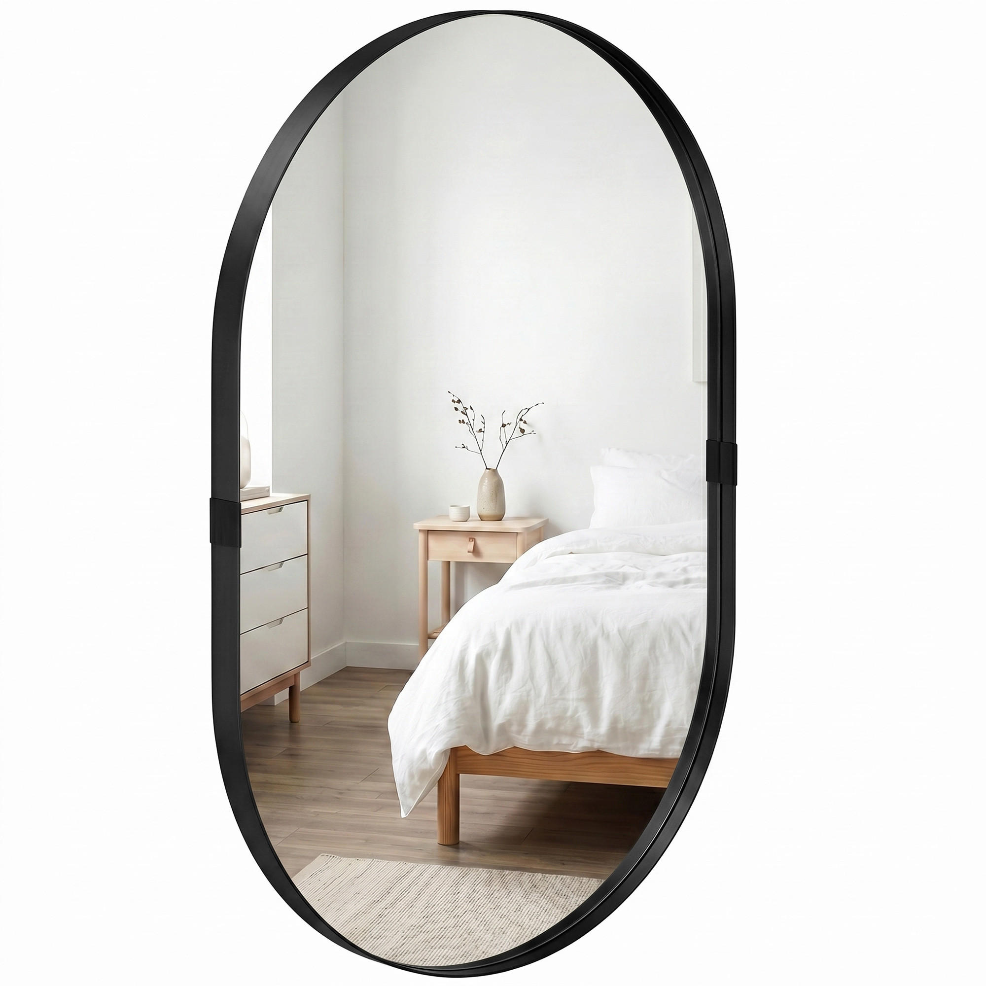 WANDSPIEGEL DE-14383 mit Aluminiumrahmen, 4cm tief Schwarz - Schwarz, Metall (60/90/4cm) - ComfortXL