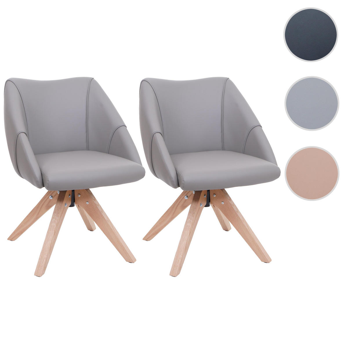 ESSZIMMERSTUHL Hellgrau 2er-Set - Hellgrau, Kunststoff (57/85/60cm) - MCW