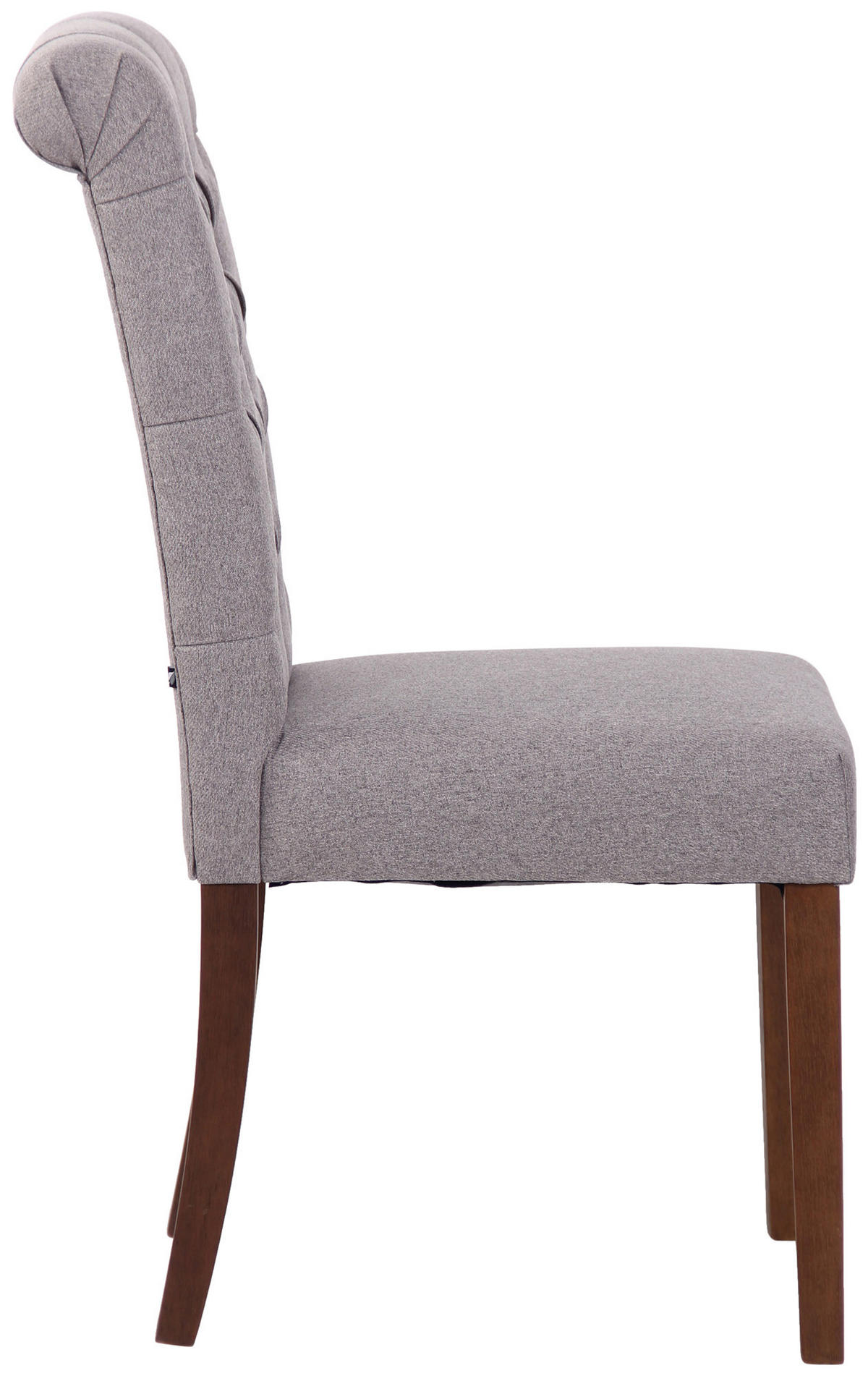 ESSZIMMERSTUHL Lisbon Stoff, Gestell Kautschukholz Braun Grau - Braun/Grau, Holz/Textil (45/98/63cm) - TPFLiving