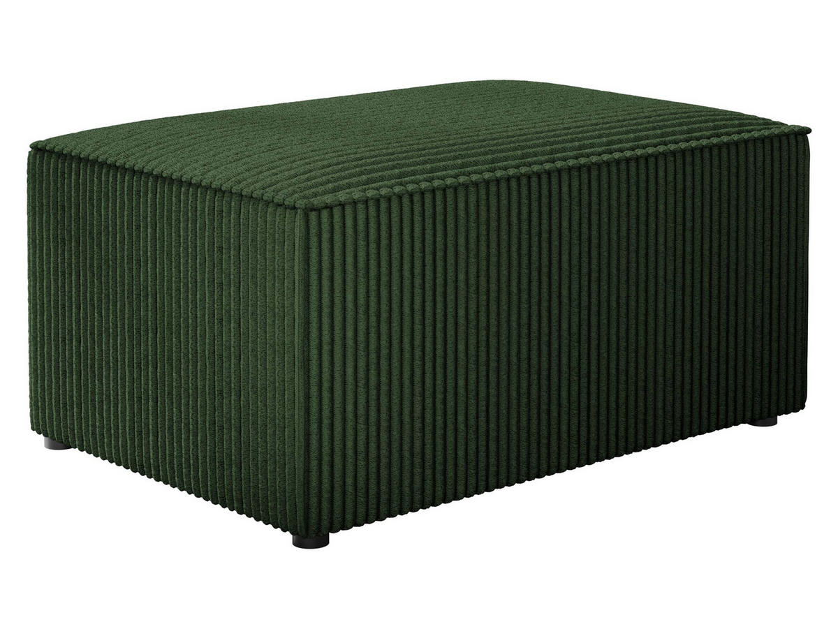 POLSTERHOCKER Karl Cord - Schwarz/Grün, Holz/Kunststoff (60/38/45cm) - MIRJAN24