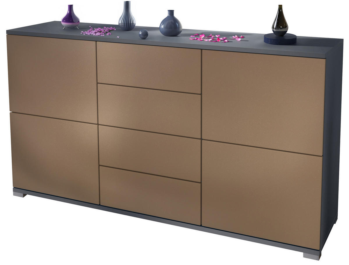 SIDEBOARD Rova Bronze Optik - Bronzefarben, Holzwerkstoff (138.5/75.5/35cm) - Vladon