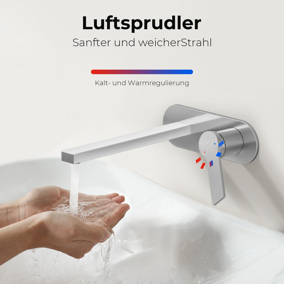 WASCHTISCHARMATUR mit Luftsprudler Messing verchromt - Chromfarben, Metall (21/7/28.8cm) - EMKE