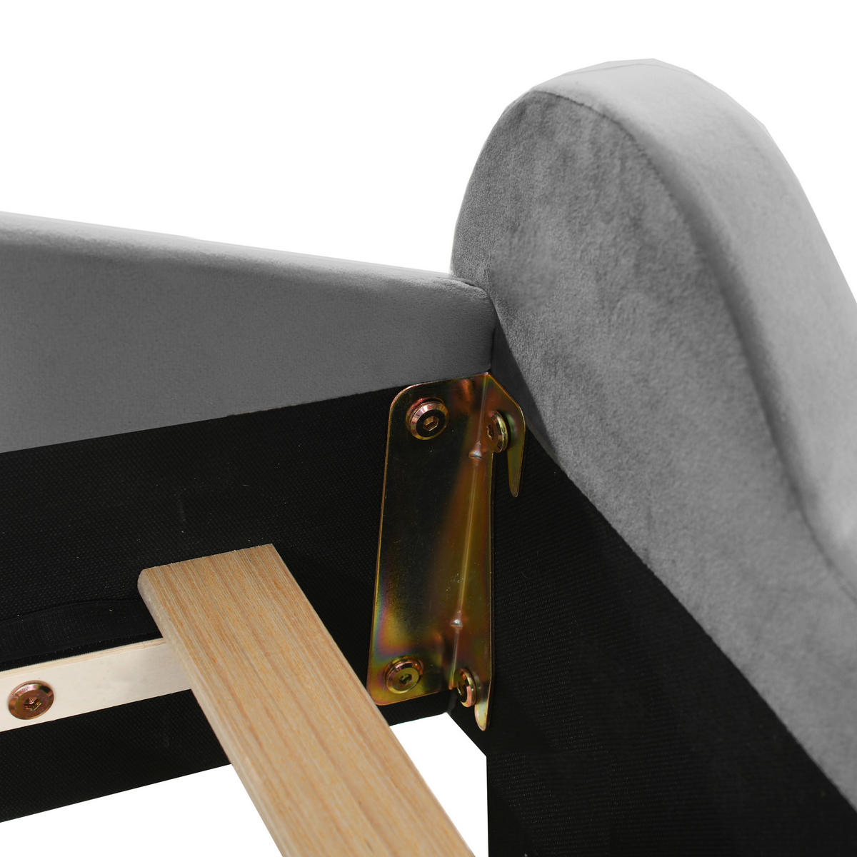 KINDEREINZELBETTEN aus Samt 90x200 cm in Grau - Grau, Textil (90/200cm) - Modfu