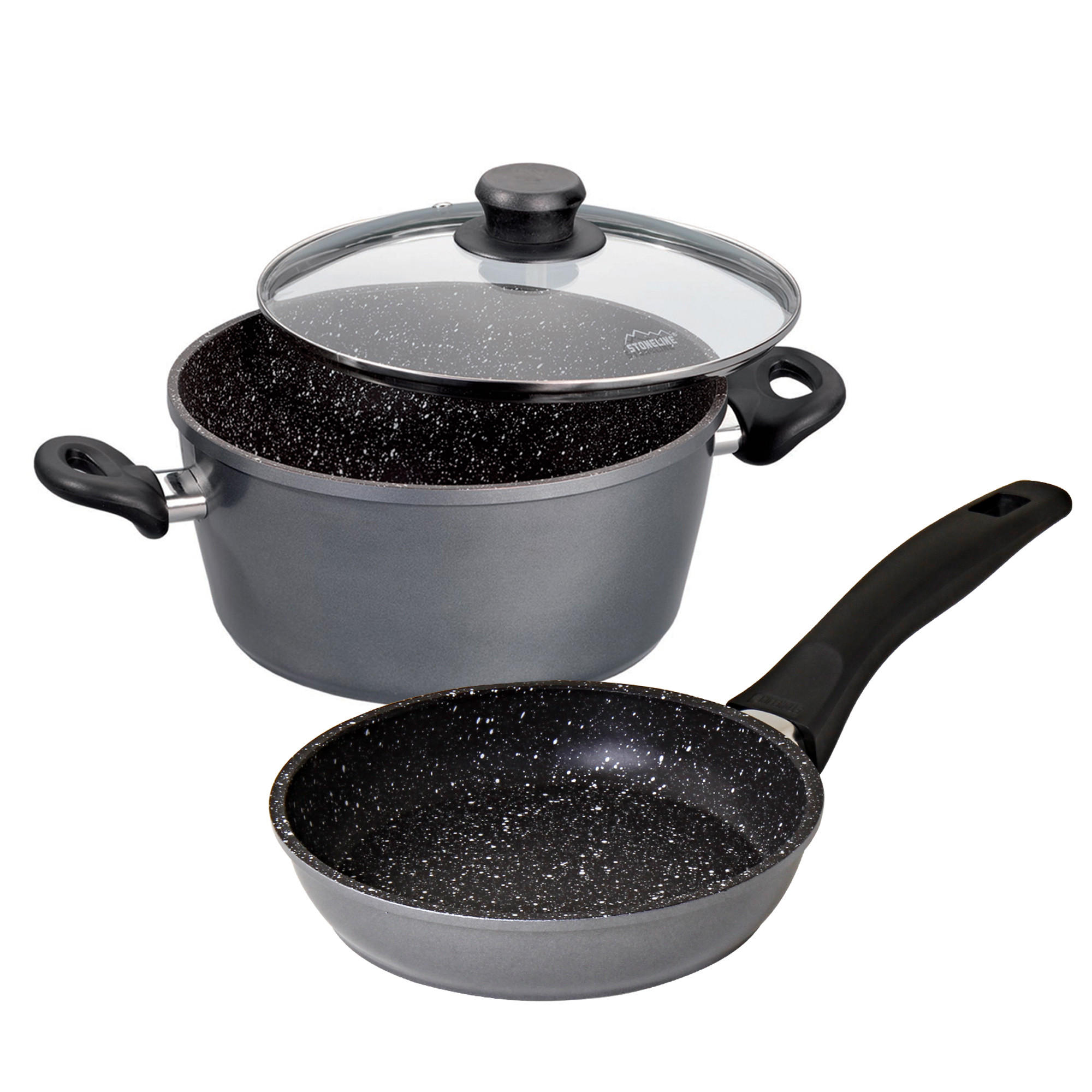 KOCHGESCHIRR-SET 3 TEILIG - Grau, Metall - Stoneline