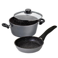 KOCHGESCHIRR-SET 3 TEILIG - Grau, Metall - Stoneline