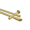 GARDINENSTANGEN-SET Prestige Verano 420 cm (geteilt in 3 x 140 cm), 2-läufig (ohne Ringe), 20 mm Ø Messing-Optik - Messingfarben/Goldfarben, Metall (420cm) - INTERDECO