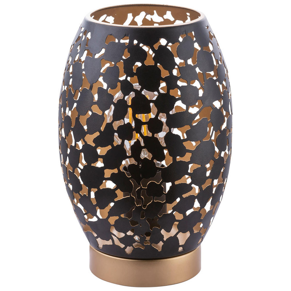 LED TISCHLEUCHTE HANNY Schwarz Gold - Schwarz, Metall (15/15/23cm)