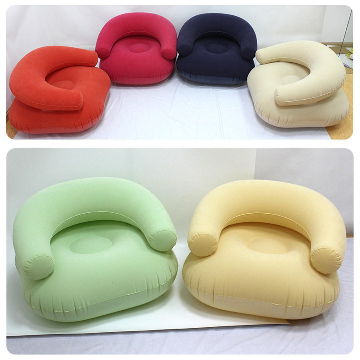 LUFTSOFA，AUFBLASBARES SOFA, 73/73/52cm Hellgelb - Hellgelb, Kunststoff (73/52/73cm)