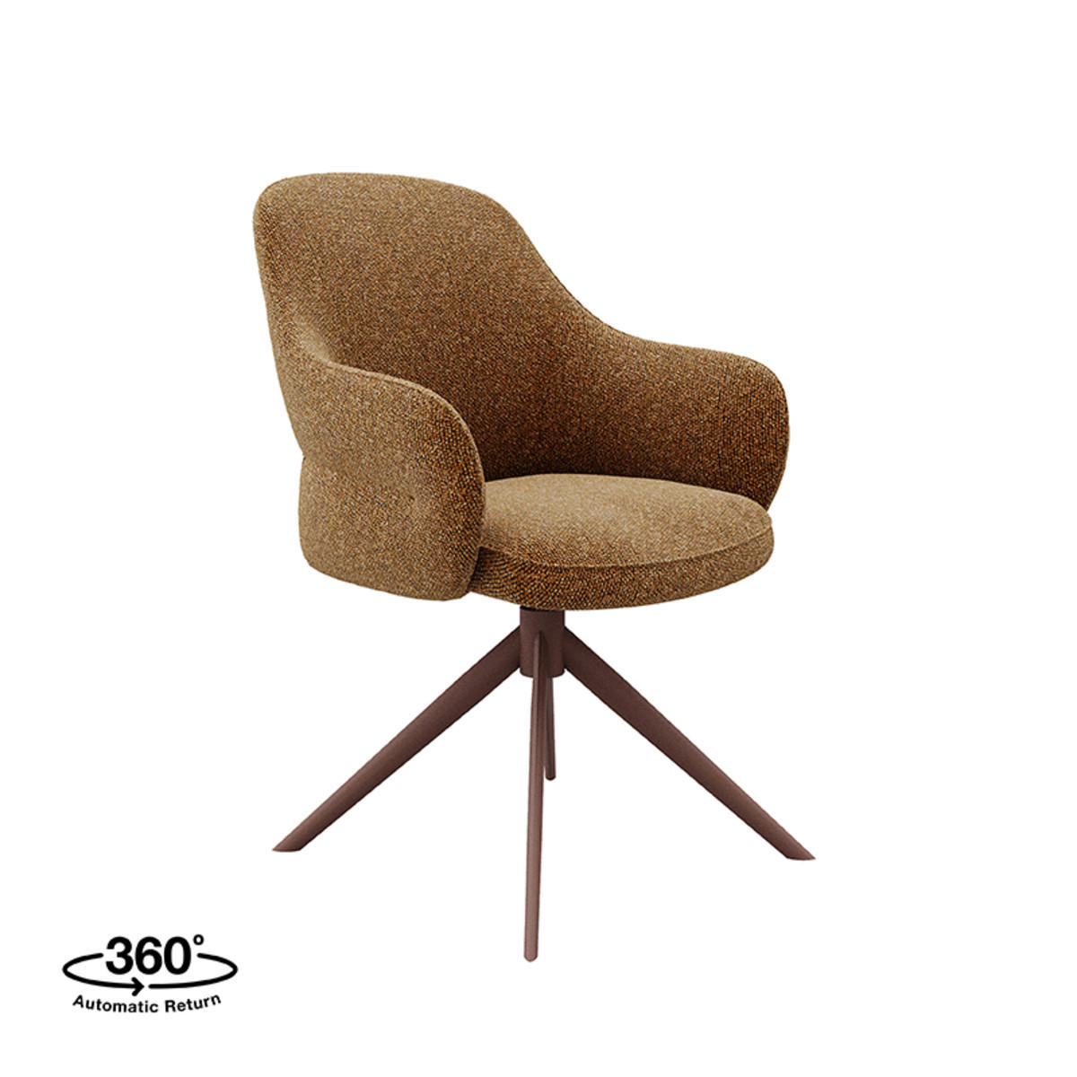 ESSZIMMERSTUHL Bern Braun 66/61/91 cm 2er-Set - Braun, Textil (61/91/66cm) - LABEL51