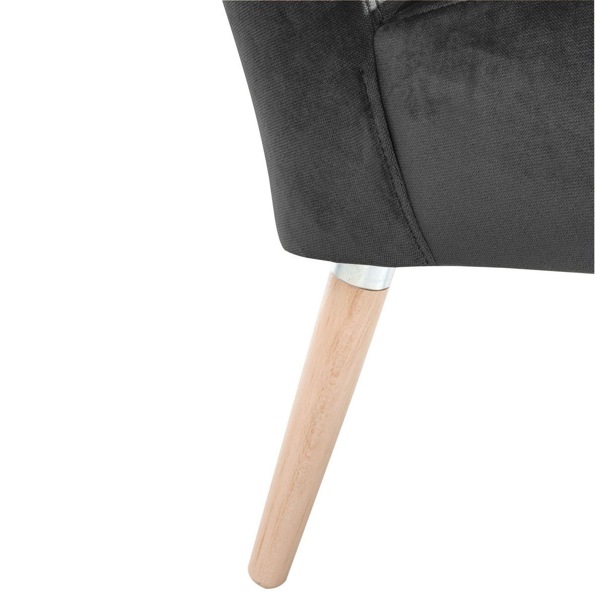 SESSEL Kassi Bezug Samtvelours Buche natur / anthrazit - Anthrazit, Kunststoff (69/80/68cm) - 58aufmkessel