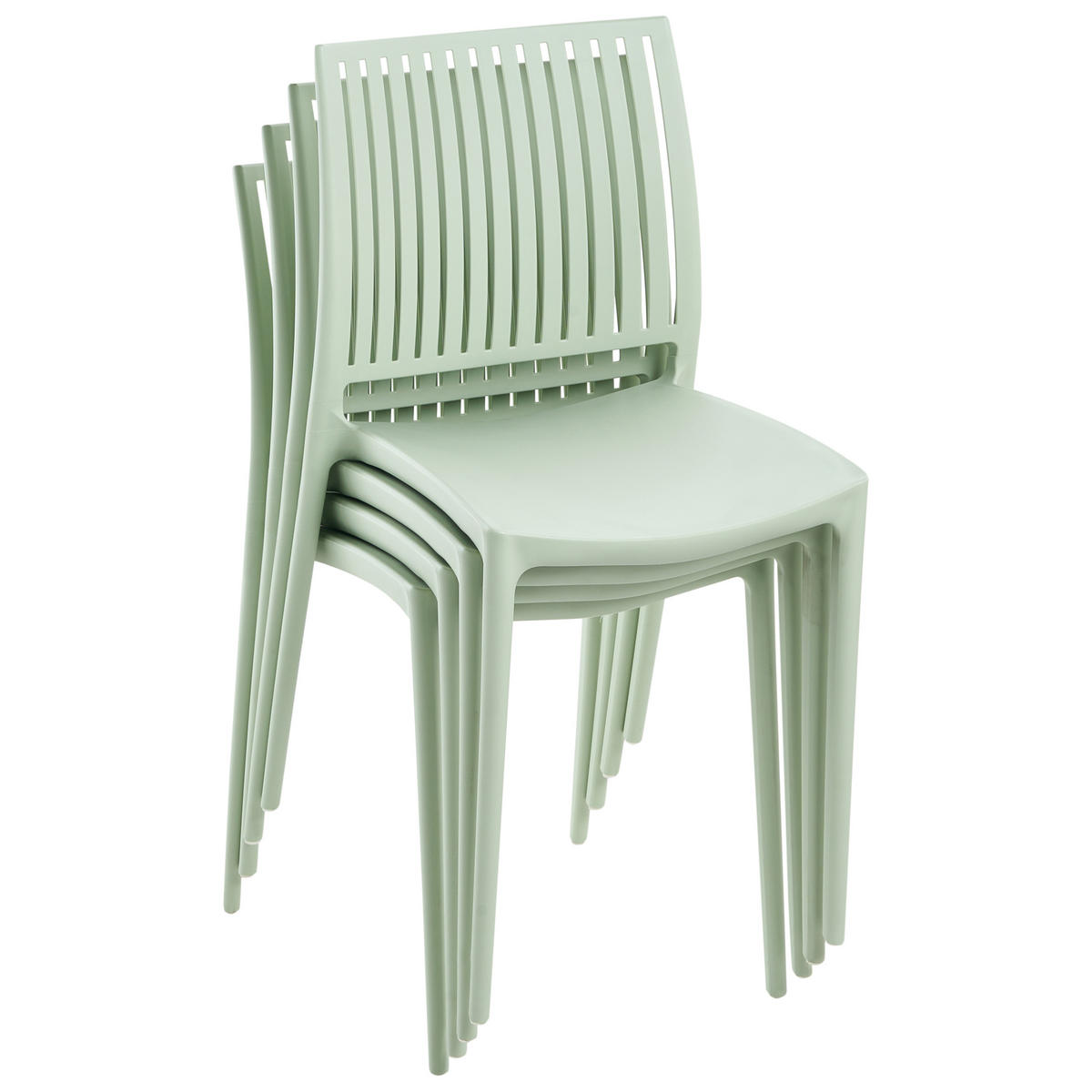 GARTENSTUHL 4er-Set Hellgrün Illumani - Hellgrün, Kunststoff (42/80/48cm) - Beliani