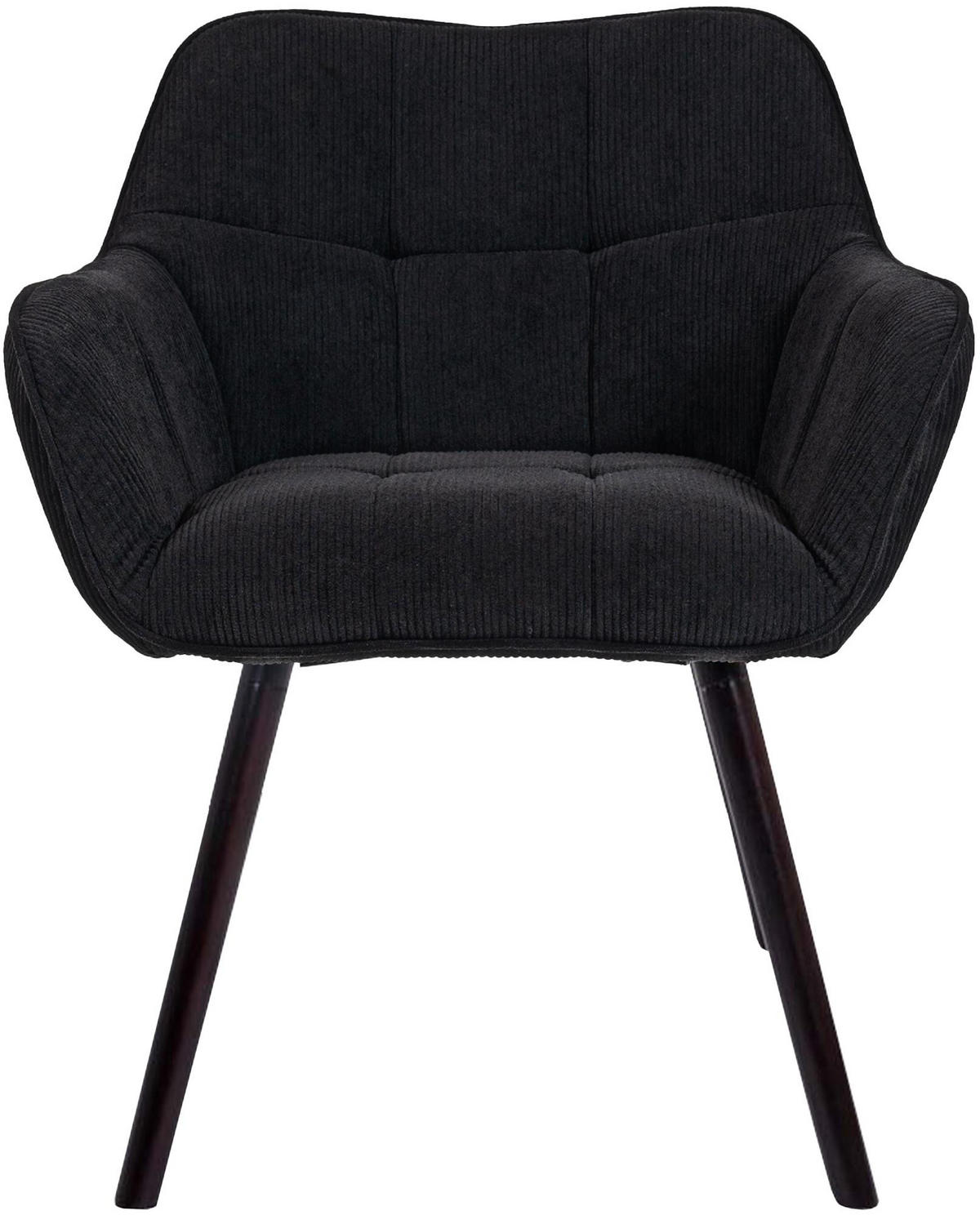 ESSZIMMERSTUHL Dunor Cord Schwarz Schwarz Wohnzimmerstuhl - Schwarz, Textil (65/82/64cm) - DELUKE