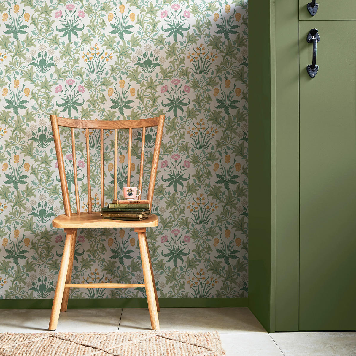 VLIESTAPETE Celandine Schöllkraut Spring 1000x52cm - Weiß/Grün, Papier/Kunststoff (52/1000cm) - William Morris at Home