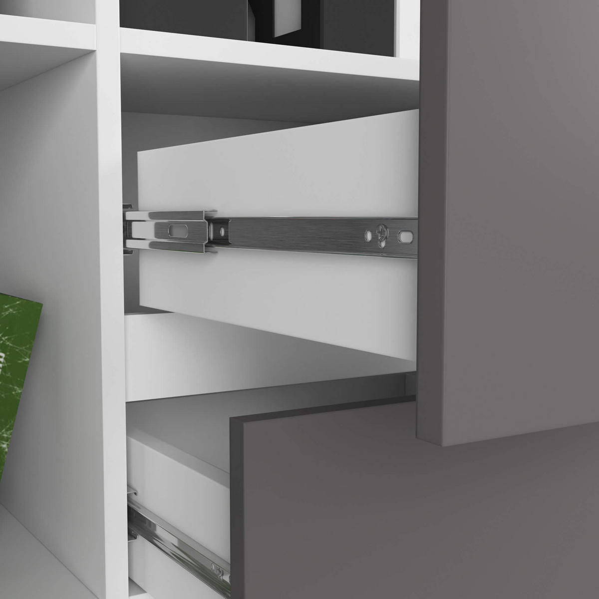 MEHRZWECKSCHRANK Weiß, Grau 80x180x35 cm - Graphitfarben/Weiß, Holzwerkstoff (80/180/35cm) - Akord