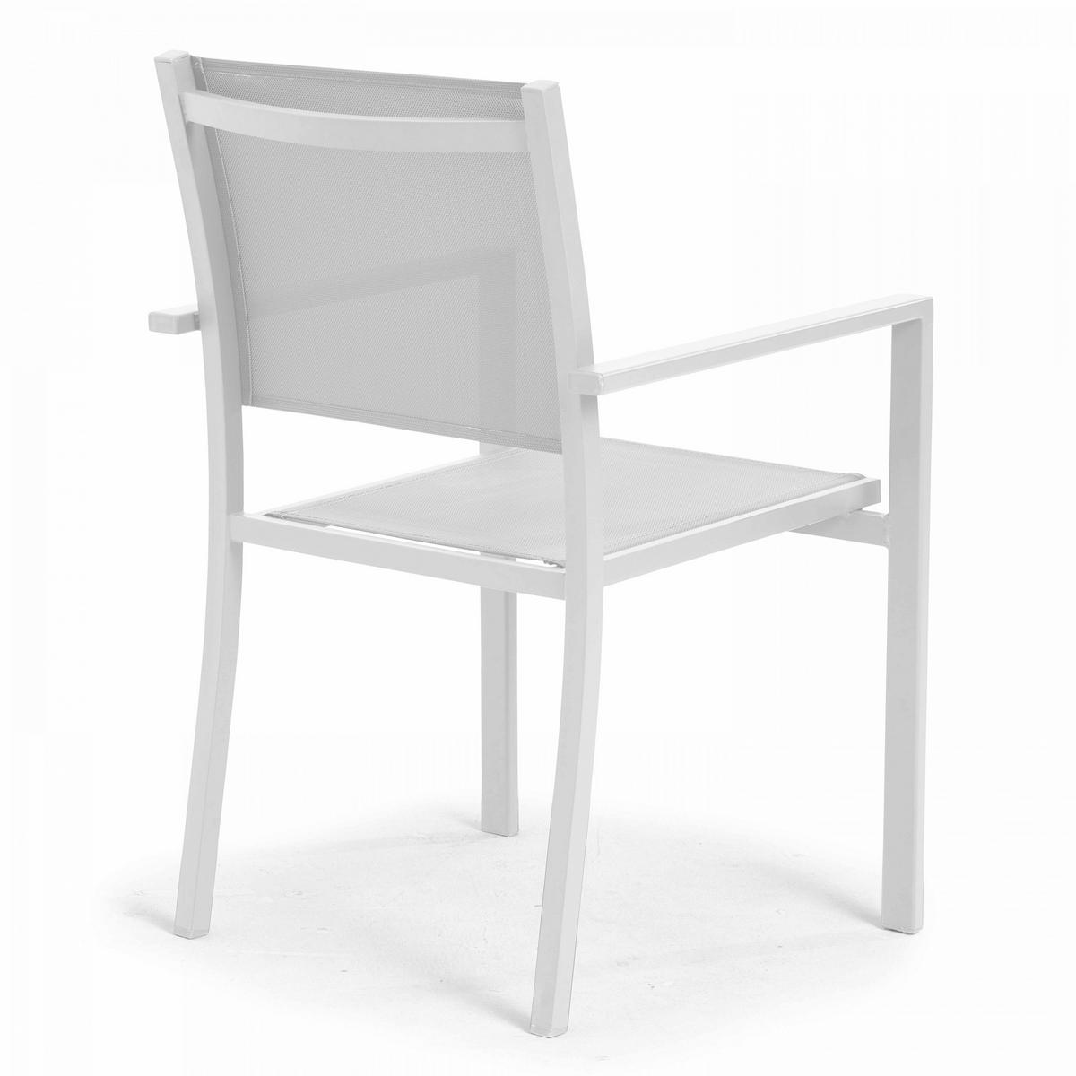 GARTENSTUHL, Weiß - Weiß, Metall (55/90/57cm) - Oviala