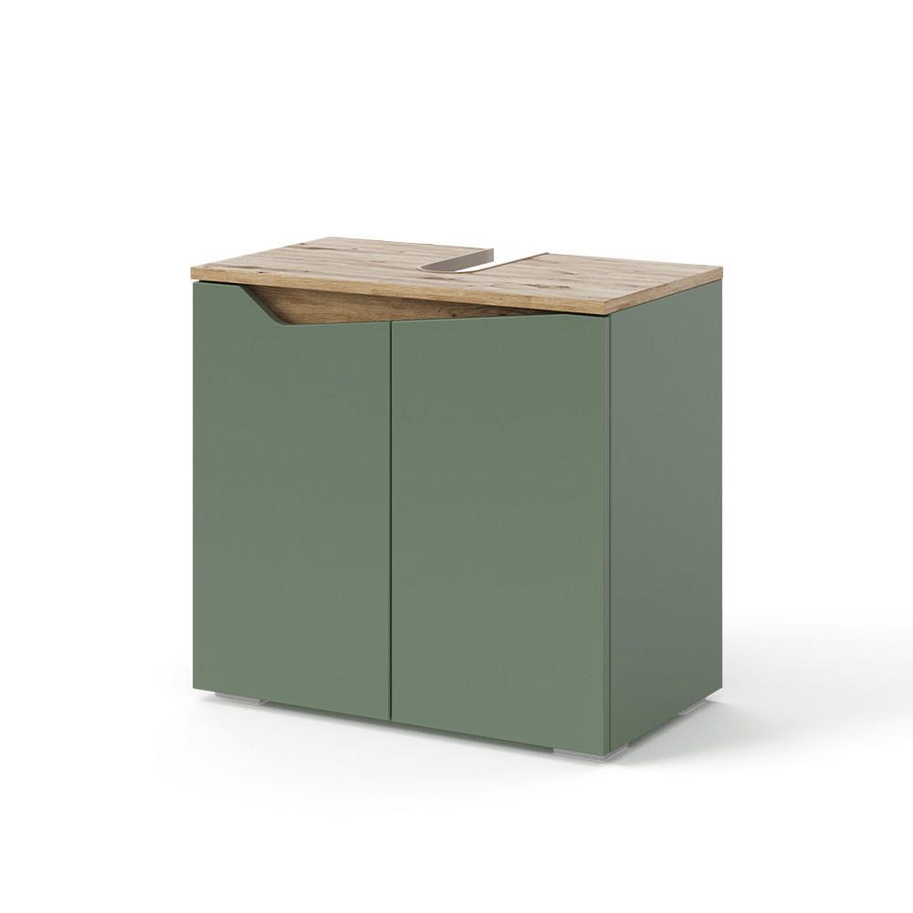 WASCHBECKENUNTERSCHRANK Marelle Grün/Anthrazit 60 x 57.5 cm mit 2 Türen - Grün, Holzwerkstoff (60/57.5/35cm) - Vicco