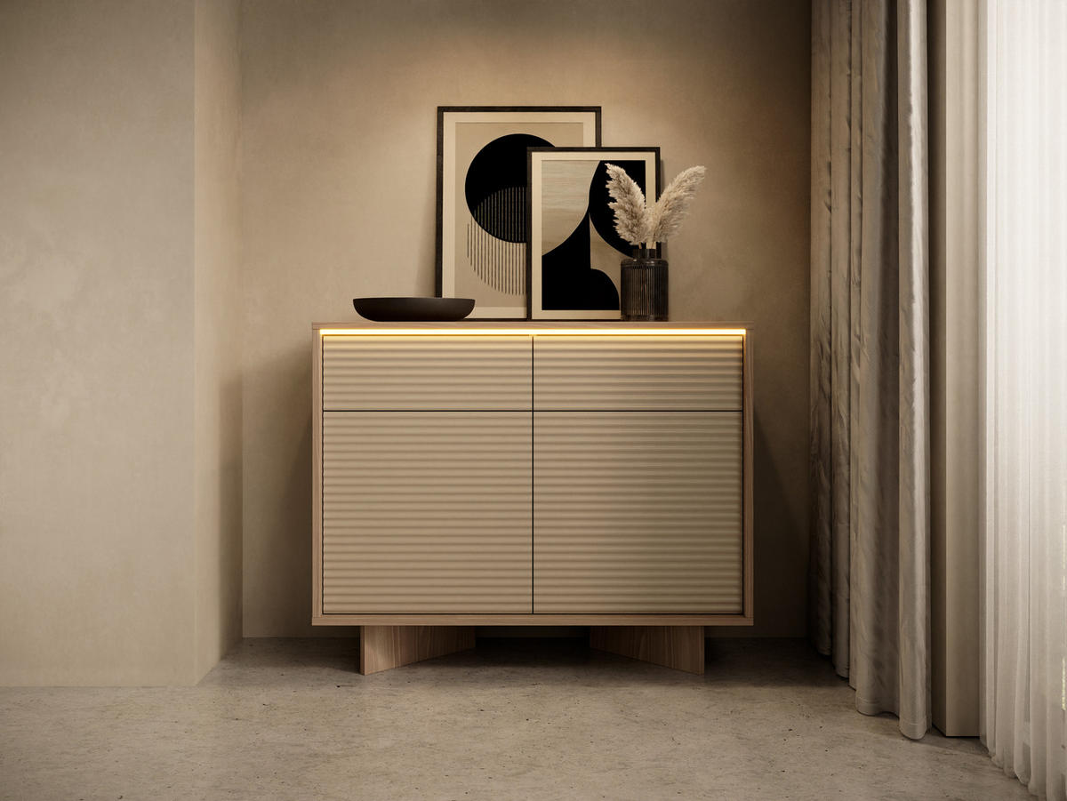 KOMMODE: Naturbolivar, 103,9 x 84,4 x 40 cm - Eichefarben, Holzwerkstoff (103.9/84.4/40cm) - 3XE LIVING