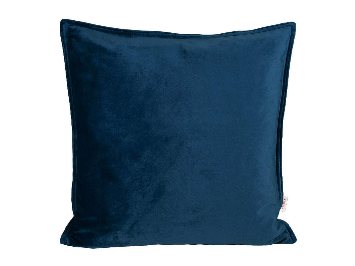 KISSENHÜLLE Samt&Sonders admiral-blau 50/50 cm - Blau/Dunkelblau, Textil (50/50cm) - beties Heimtextil