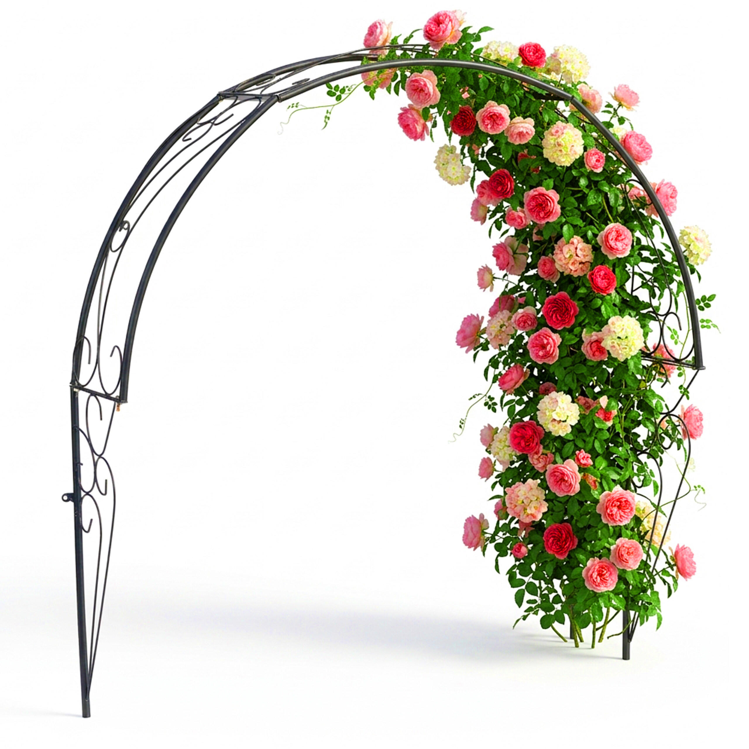 OBLOUK růží - černá, kov (100/105/21cm) - Relaxdays