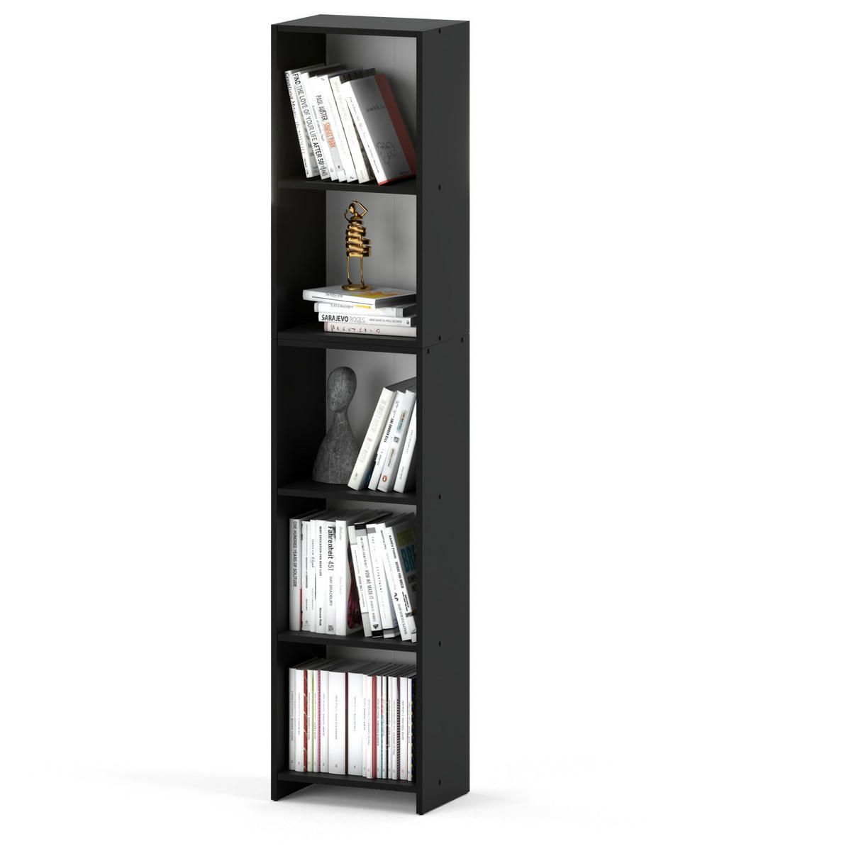 BÜCHERREGAL - schwarz - Schwarz, Holz (40/189.4/30.4cm) - Stiv Meble