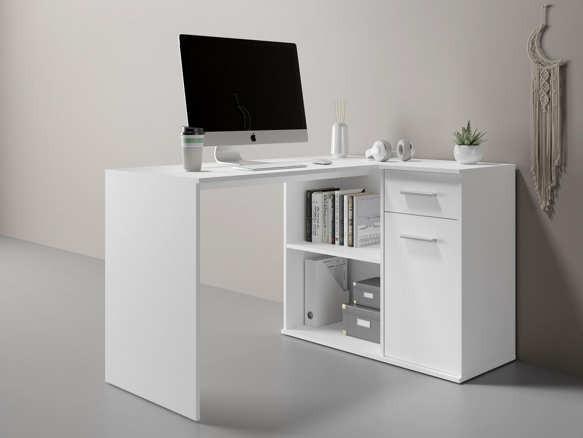 SCHREIBTISCH Weiß 130/93/77,6 - Weiß, Holzwerkstoff (78/130/93cm) - RAUMHIRSCH FURNITURE