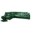 ECKSOFA MADELINE Smaragdgrün Cord - Smaragdgrün/Schwarz, Kunststoff/Textil (325/224cm) - KAWOLA