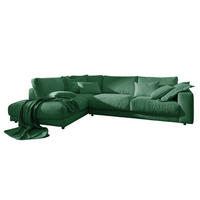 ECKSOFA MADELINE Smaragdgrün Cord - Smaragdgrün/Schwarz, Kunststoff/Textil (325/224cm) - KAWOLA