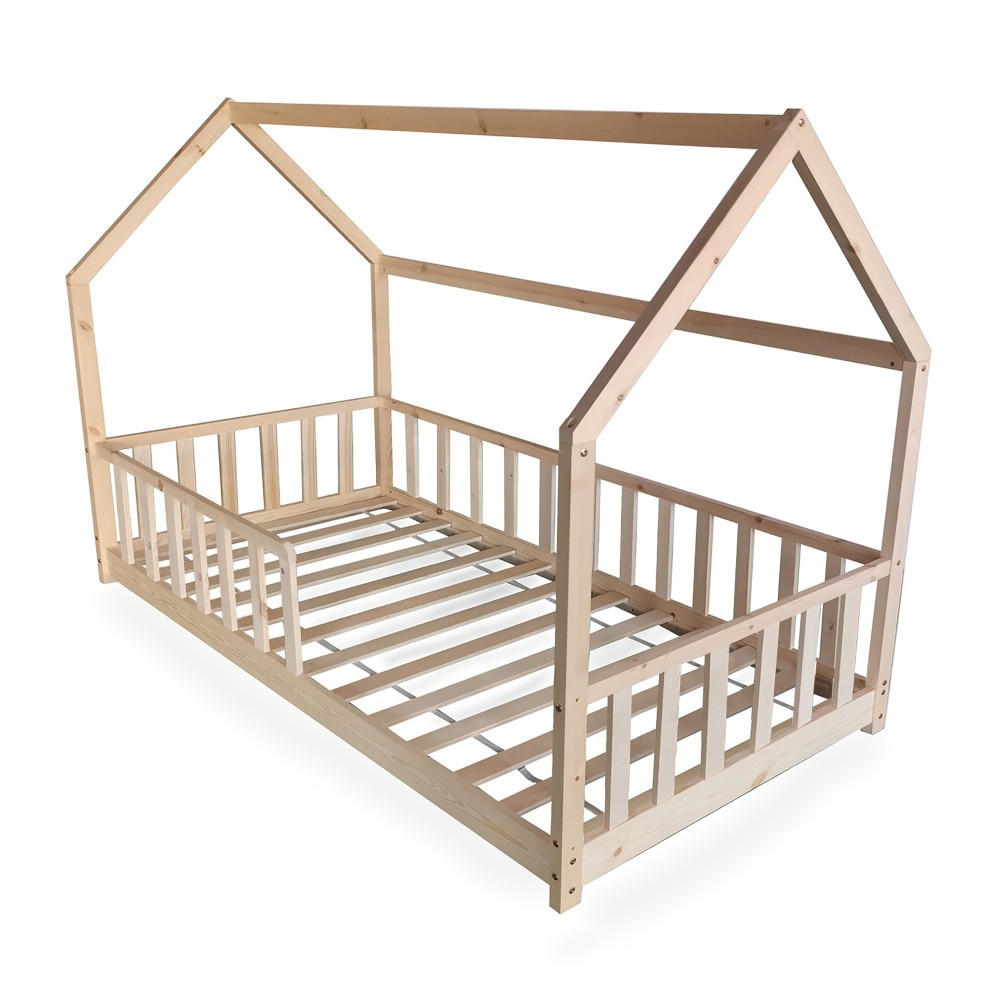 HAUSBETT KIWI mit Lattenrost / Kinderbett 90x190 - Naturholz - Naturfarben, Holz (90/190cm) - Weber Industries