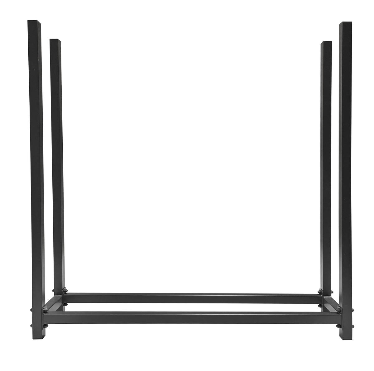 KAMINHOLZREGAL Außen 113/115/25 cm Metall Anthrazit mit Schutzhülle Grau 0,5 m³ / 0,6 SRM - Anthrazit, Metall (113/115/25cm) - QUICK STAR