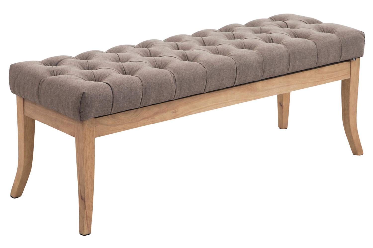 SITZBANK 120/38 cm Stoff taupe - Taupe/Naturfarben, Holz/Textil (120/46/38cm) - CLP
