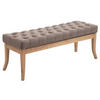SITZBANK 120/38 cm Stoff taupe - Taupe/Naturfarben, Holz/Textil (120/46/38cm) - CLP
