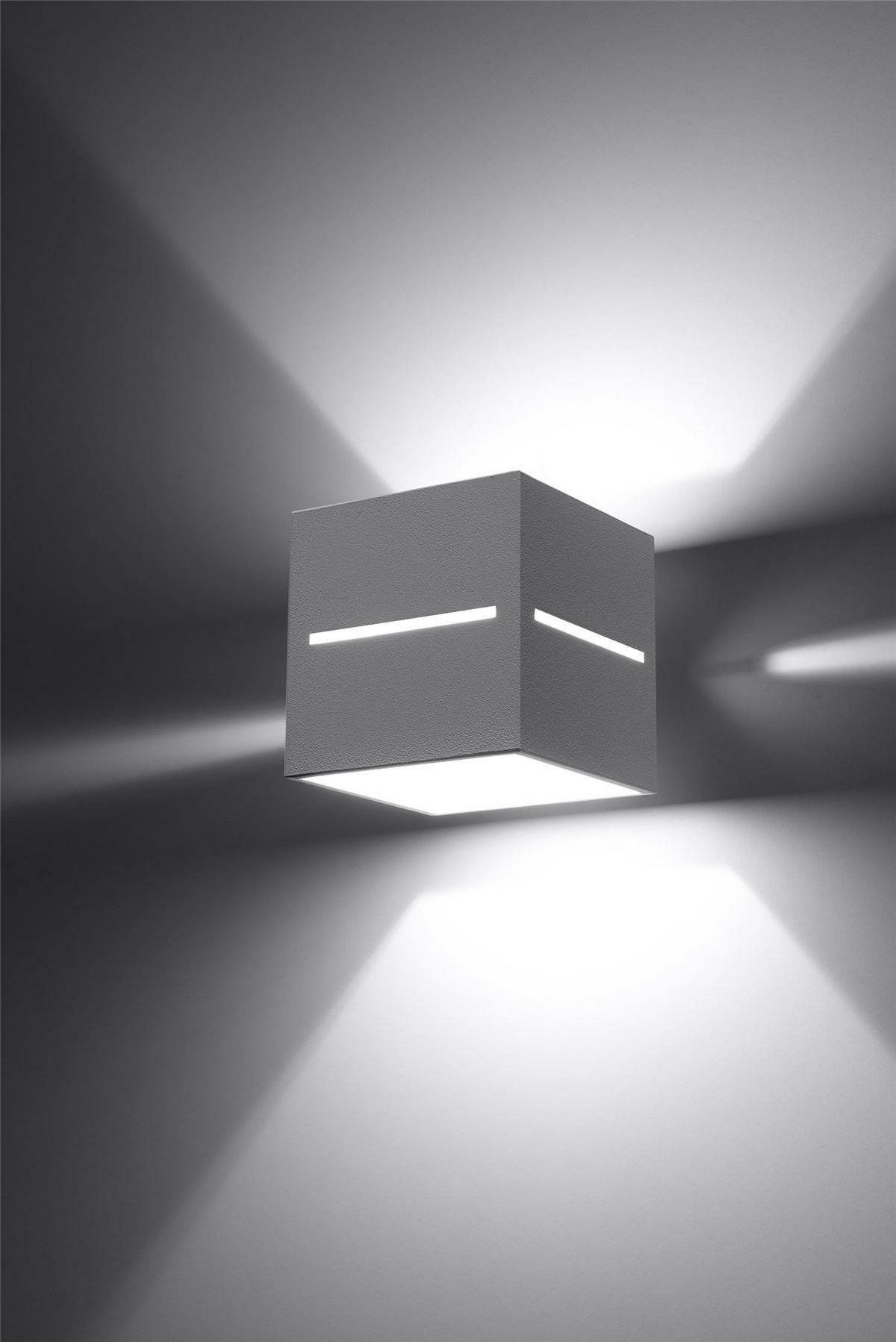 WANDLEUCHTE Aluminium Weiß Up & Down Beleuchtung - Weiß, Metall (10/12/10cm) - Sollux Lighting