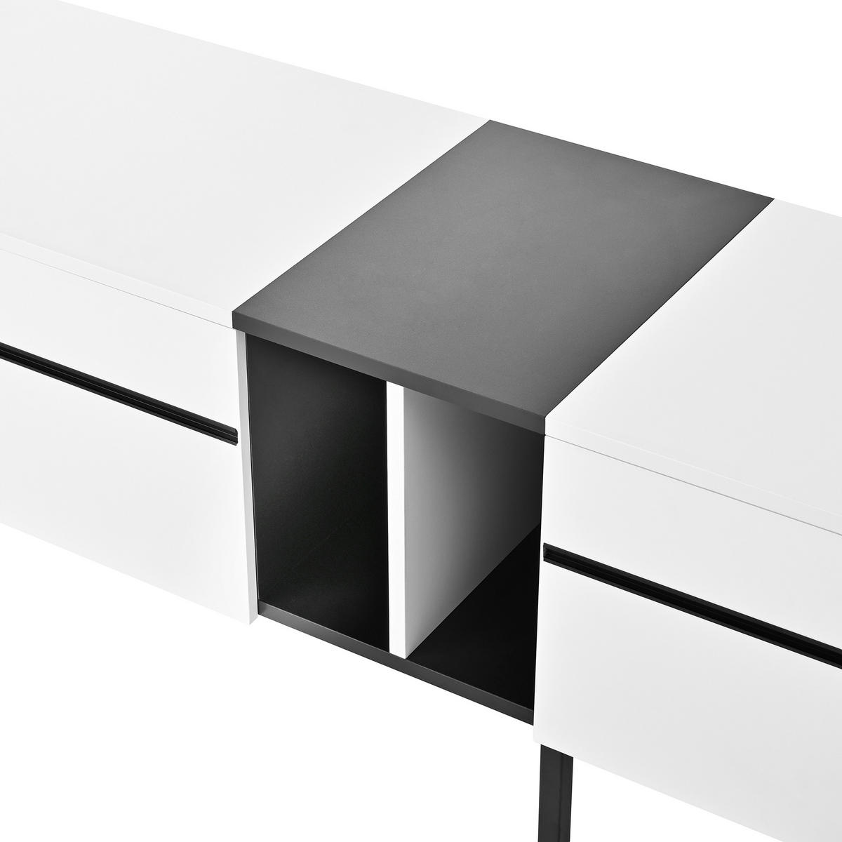 TV-SCHRANK Weiß 180/38/45 cm Klappfach Offene Fächer Doppeltüren - Weiß, Karton (38/45/180cm) - PANGIVO