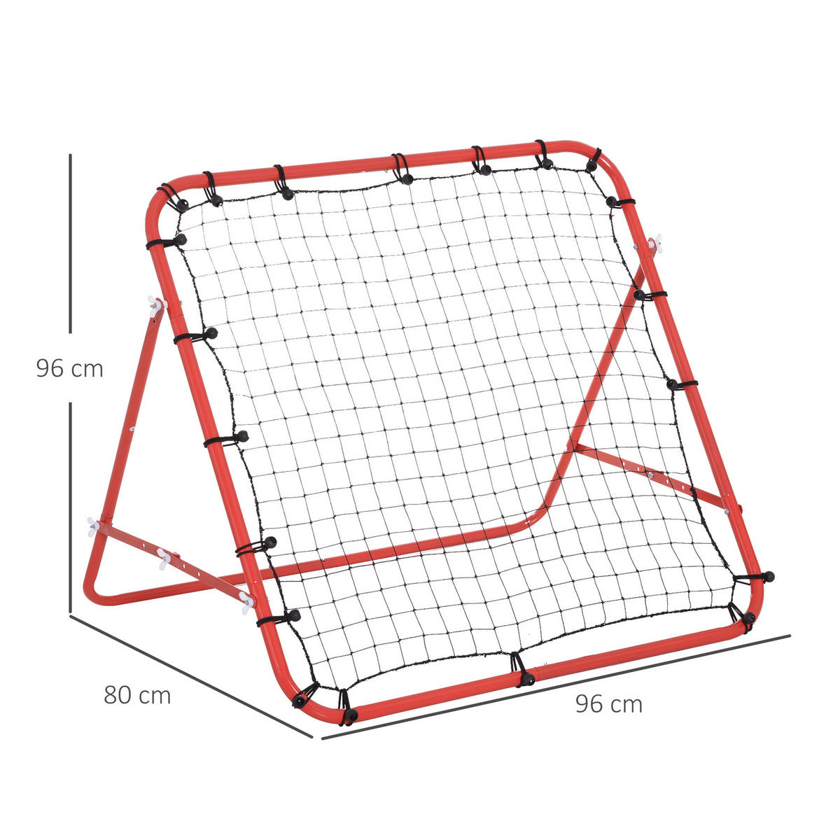 REBOUNDER DE-18596 verstellbarer Winkel mit 20 elastischen Seilen - Rot, Kunststoff (80/96cm) - ComfortXL